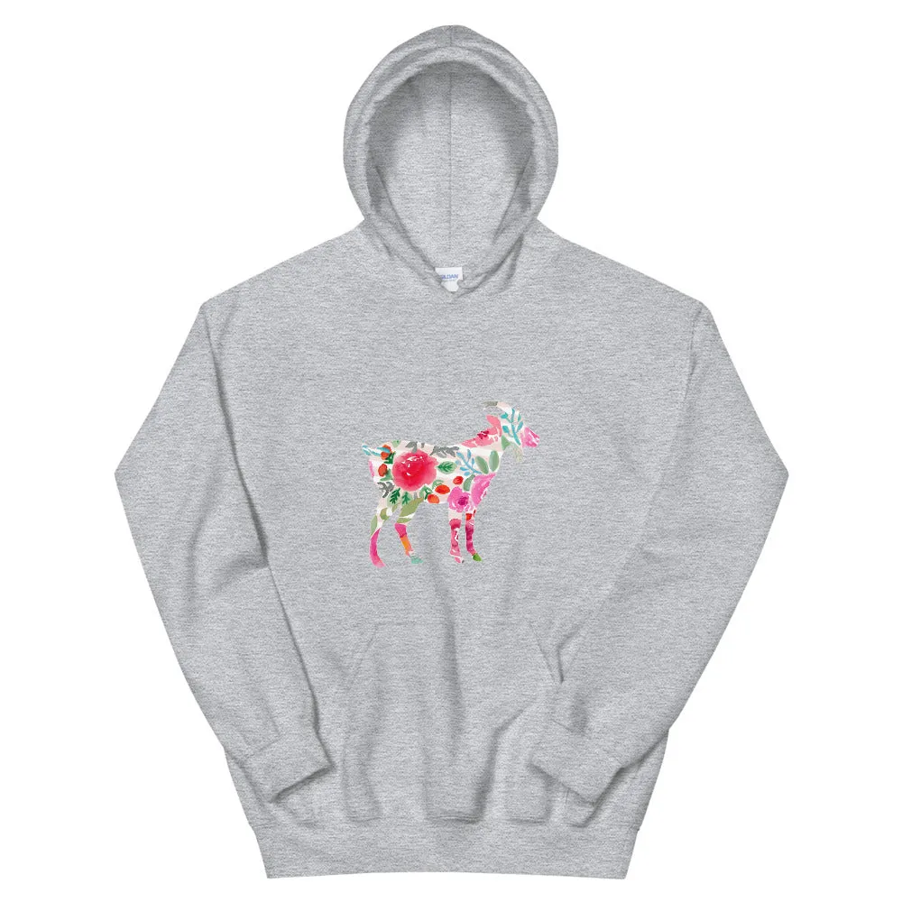 Floral Goat Unisex Hoodie
