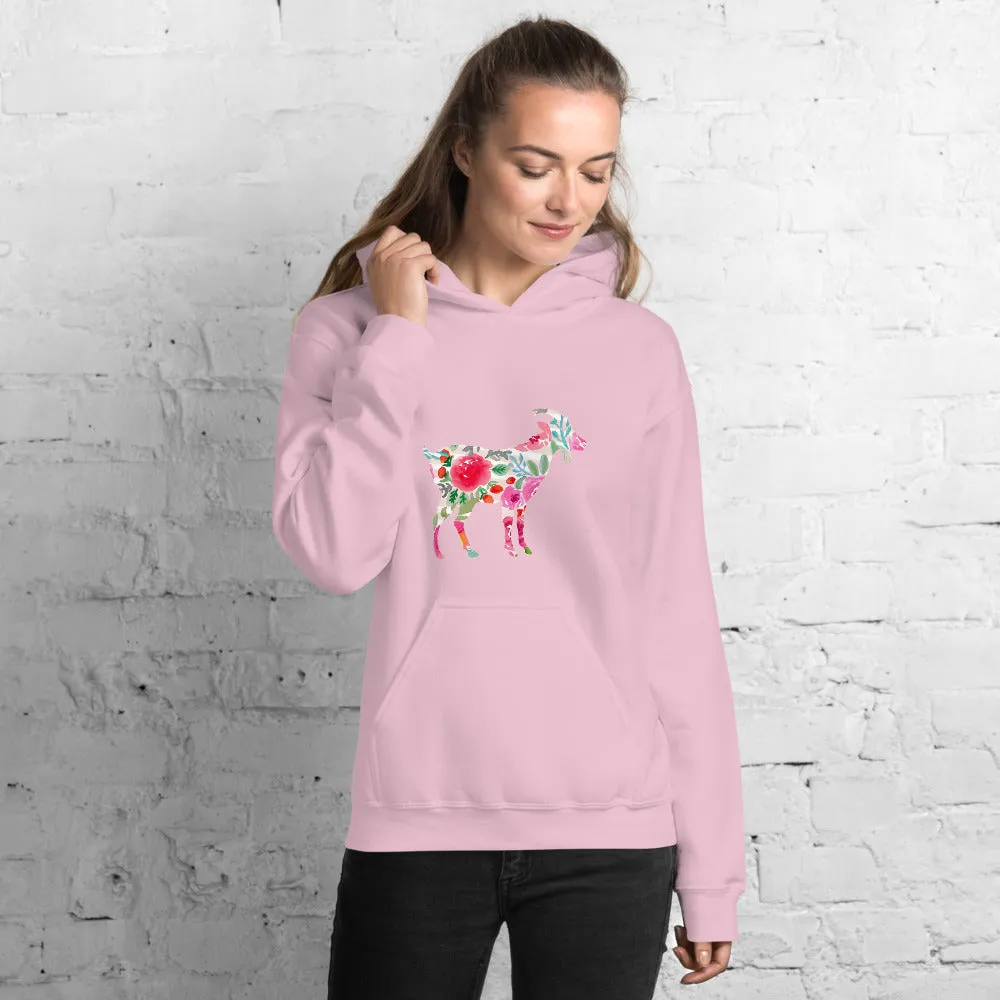 Floral Goat Unisex Hoodie