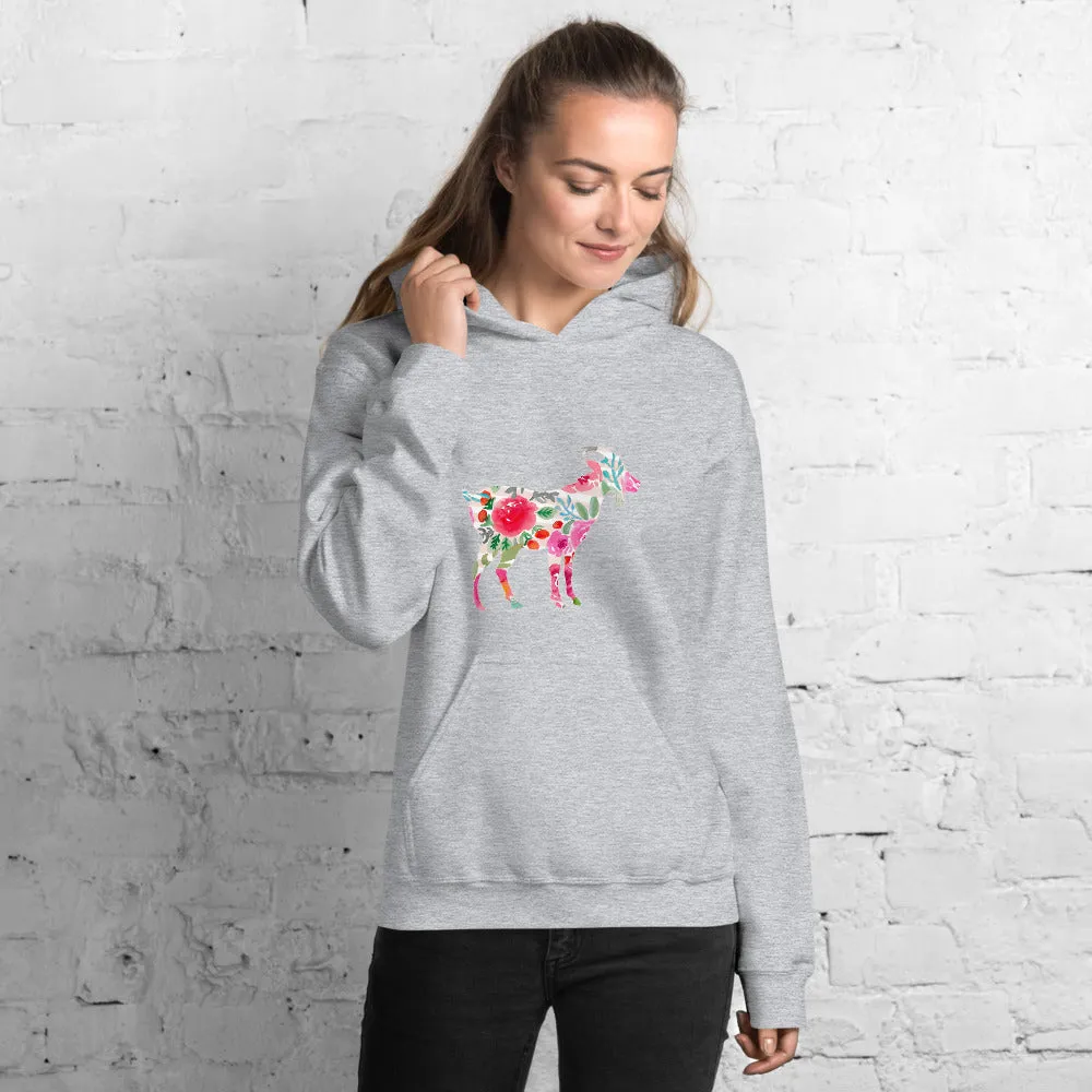 Floral Goat Unisex Hoodie