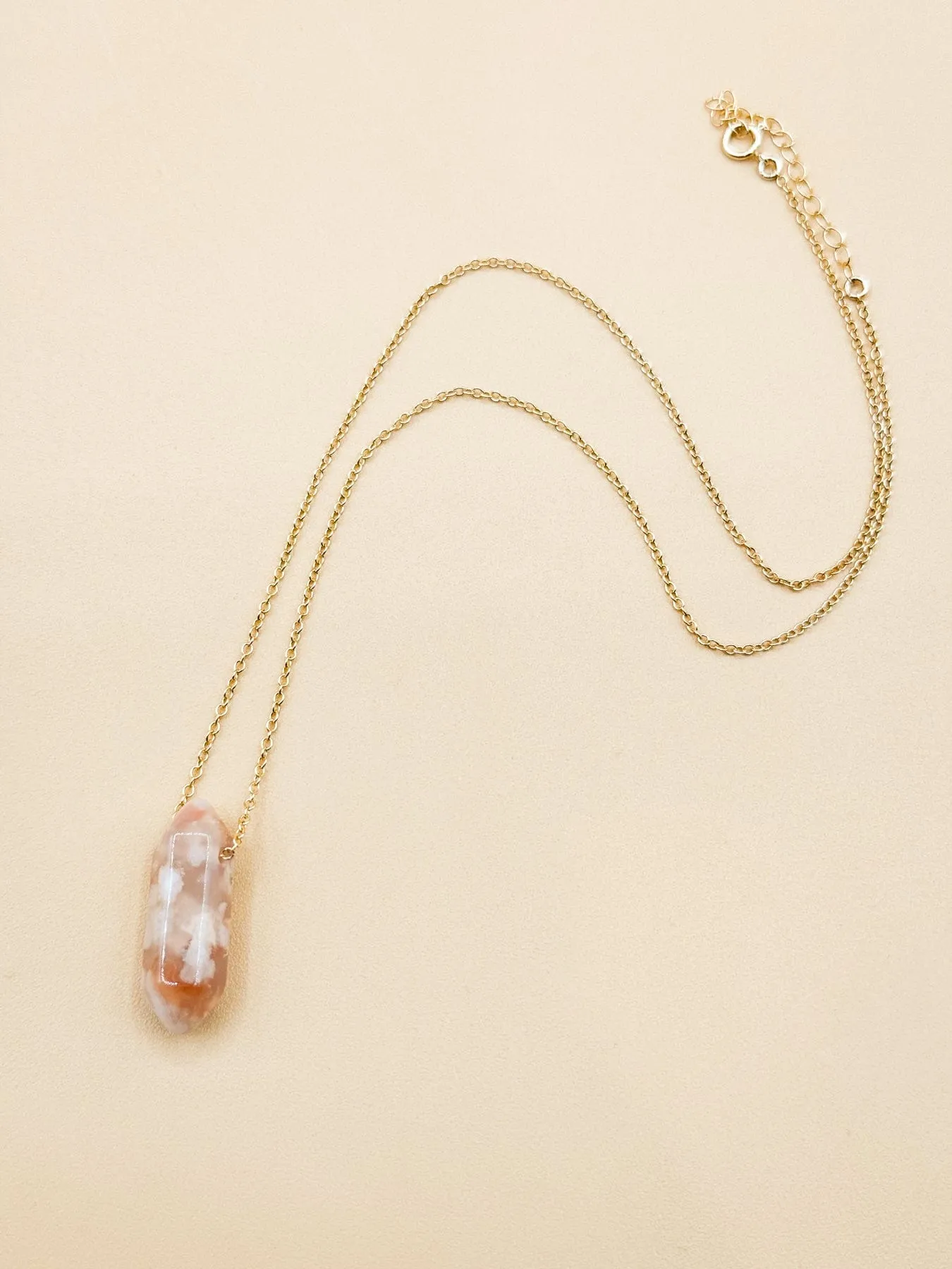 Flower Agate Crystal Necklace