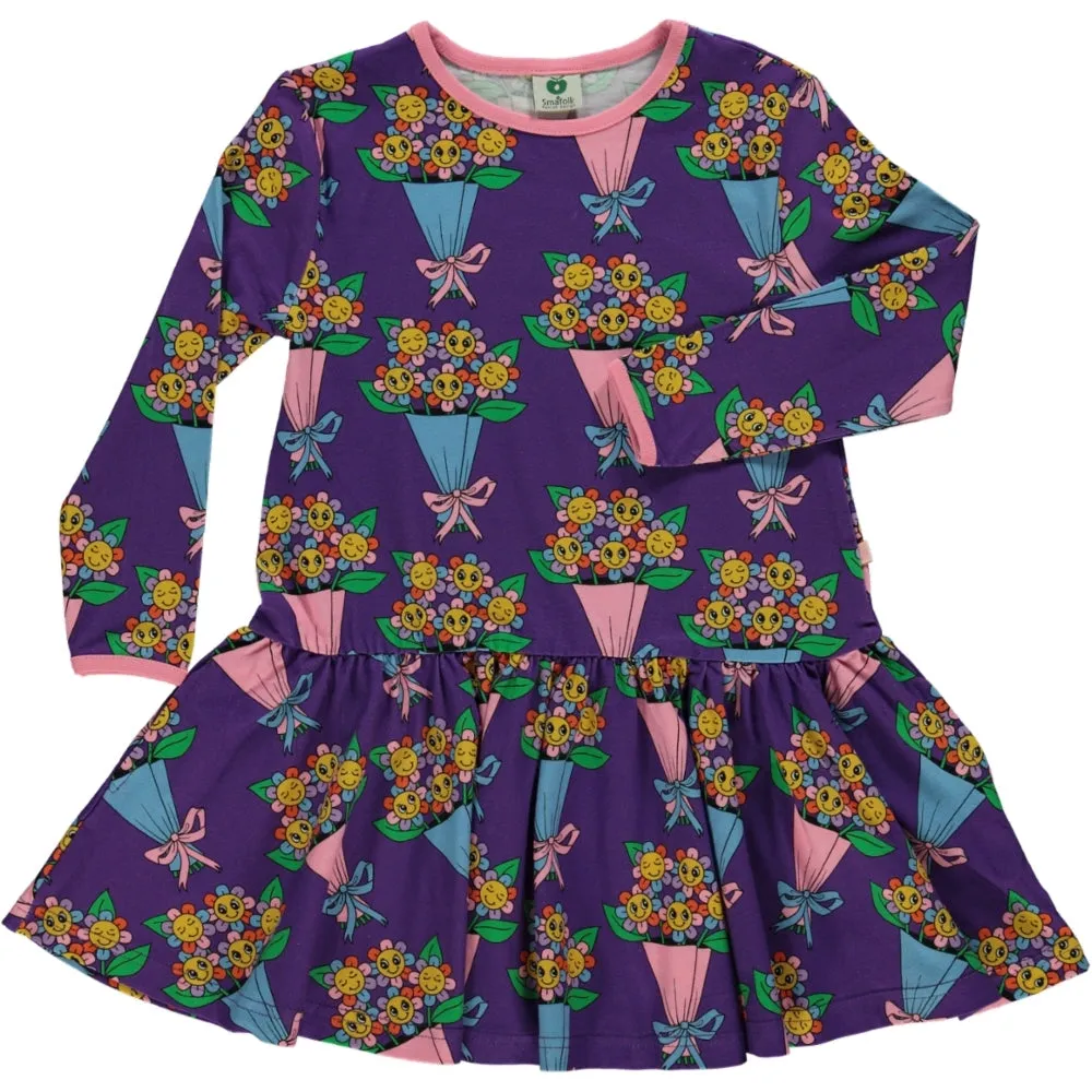 Flower Bouquets Long Sleeve Dress - 1 Left Size 9-10 years