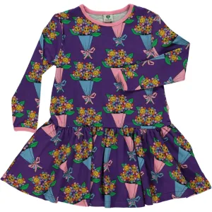 Flower Bouquets Long Sleeve Dress - 1 Left Size 9-10 years
