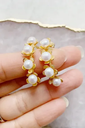 Flower Hoops with Pearls