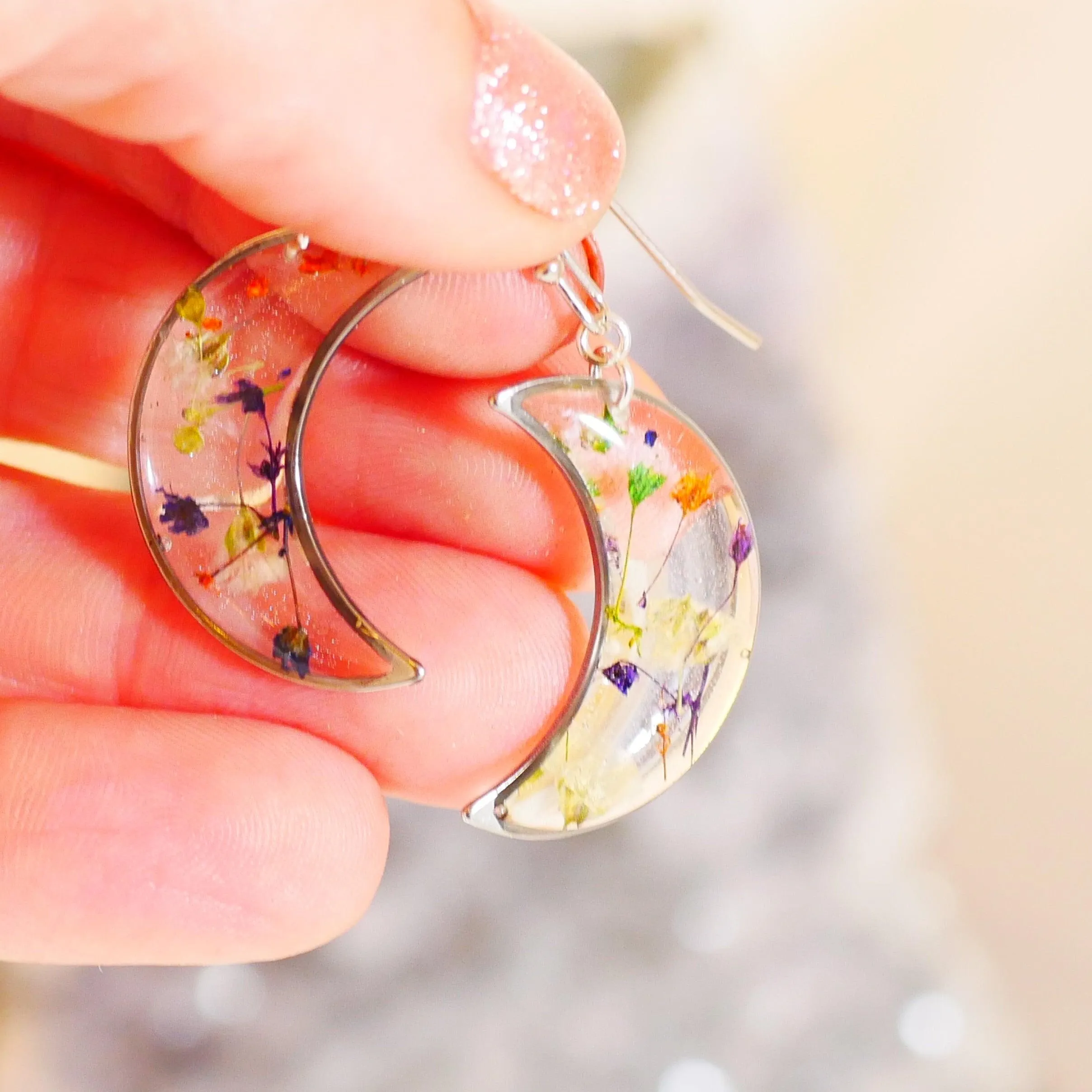 Flower Moon dangle Earrings
