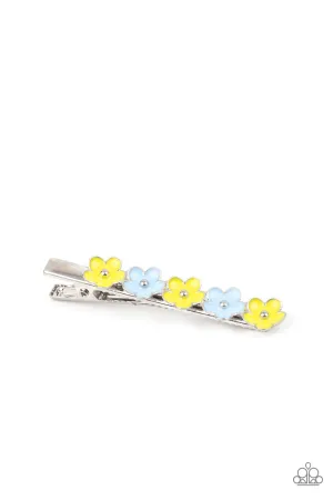 Flower Patch Flirt - Multi  Yellow/Blue Hair Clip - Paparazzi Accessories