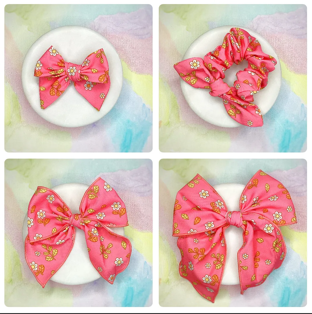 Flower Power Bow Strip and Scrunchie Collection