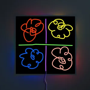 Flowers by Mickalene Thomas, LED neon sign