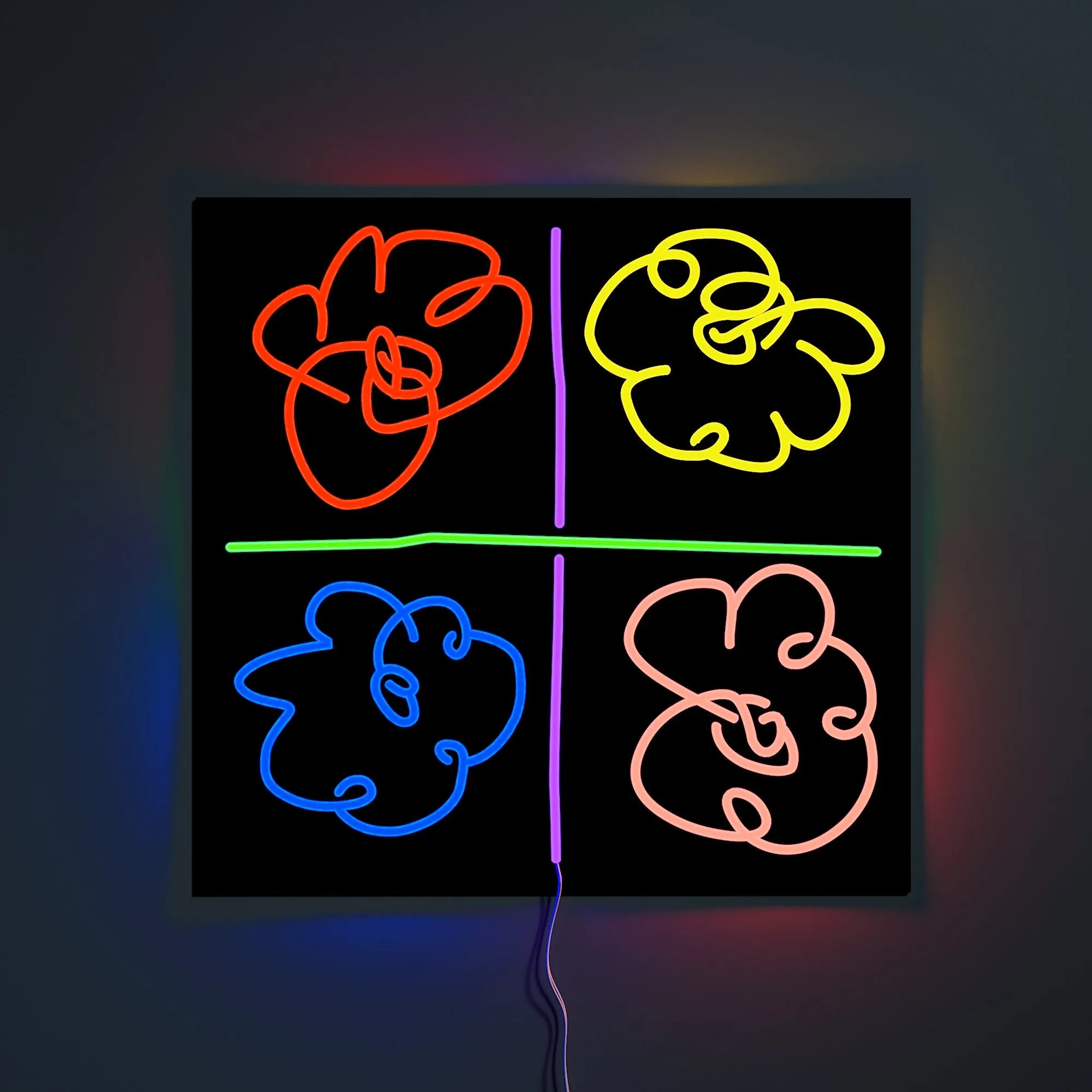 Flowers by Mickalene Thomas, LED neon sign