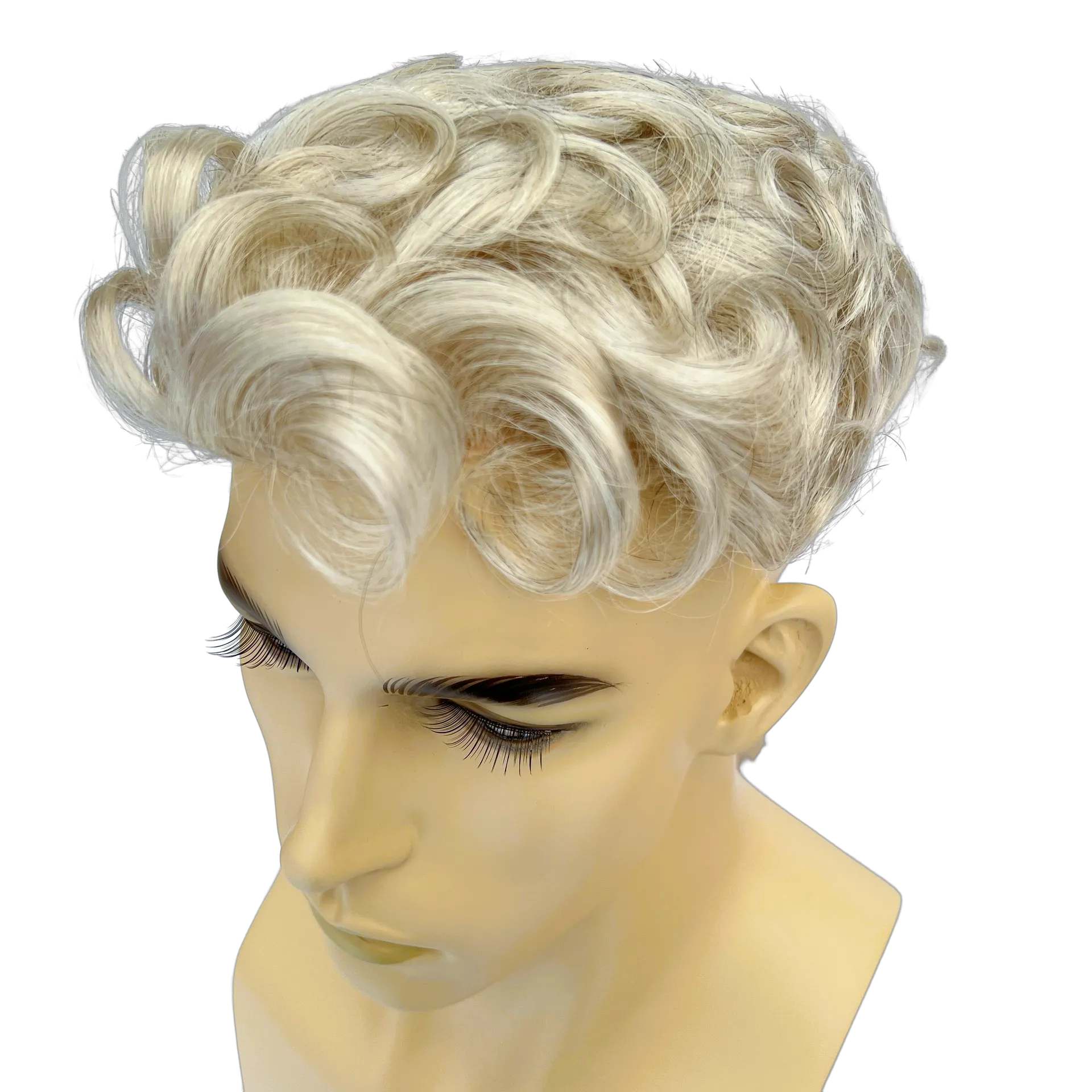Free Parting Gray Mix Toupee for Men Brush Back Hair System for Male, Hand-tied