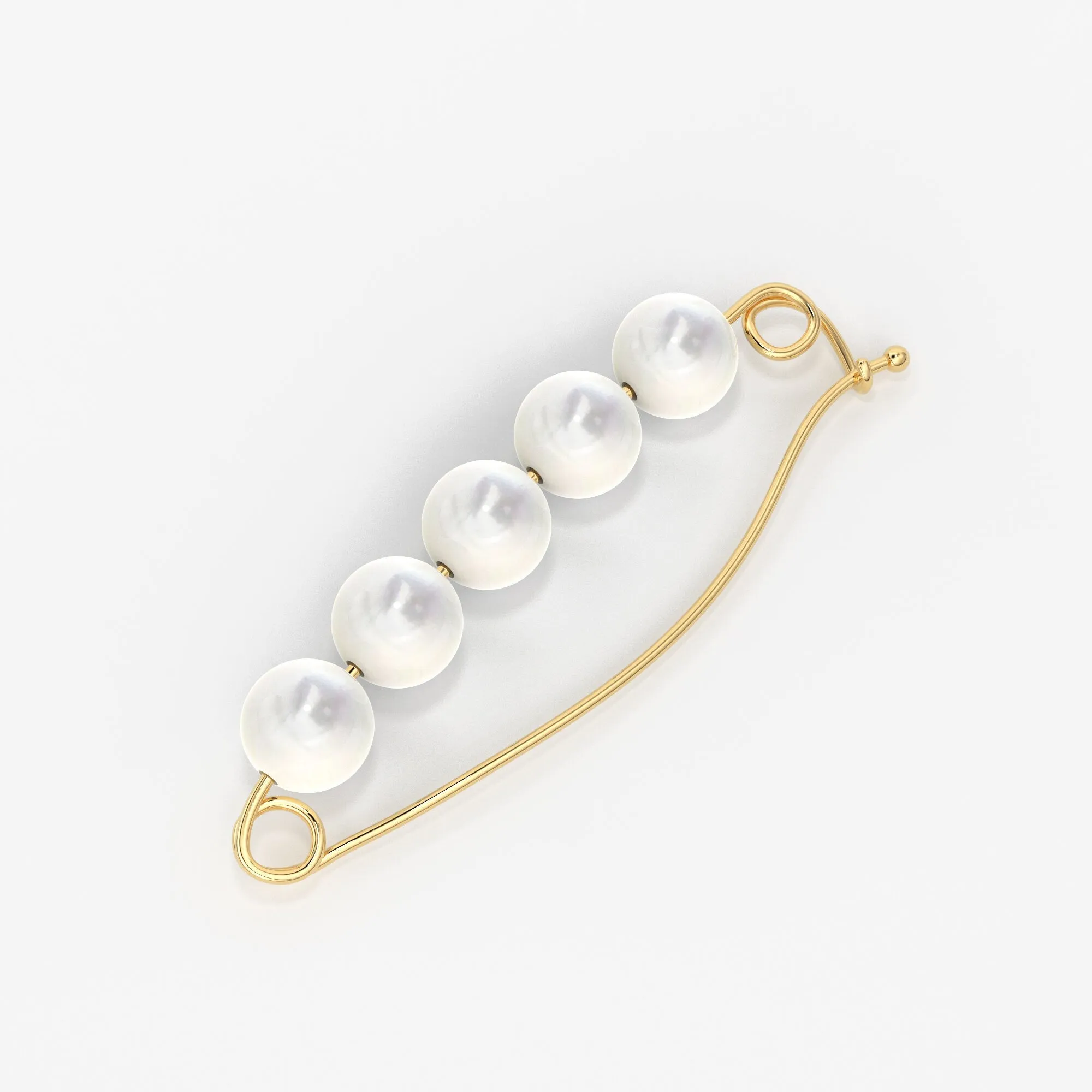Freshwater Pearl 14k 18k Solid gold Safety Hair Pin / Natural Gemstone Hair Pin / Gold Finding / Solid Real Gold