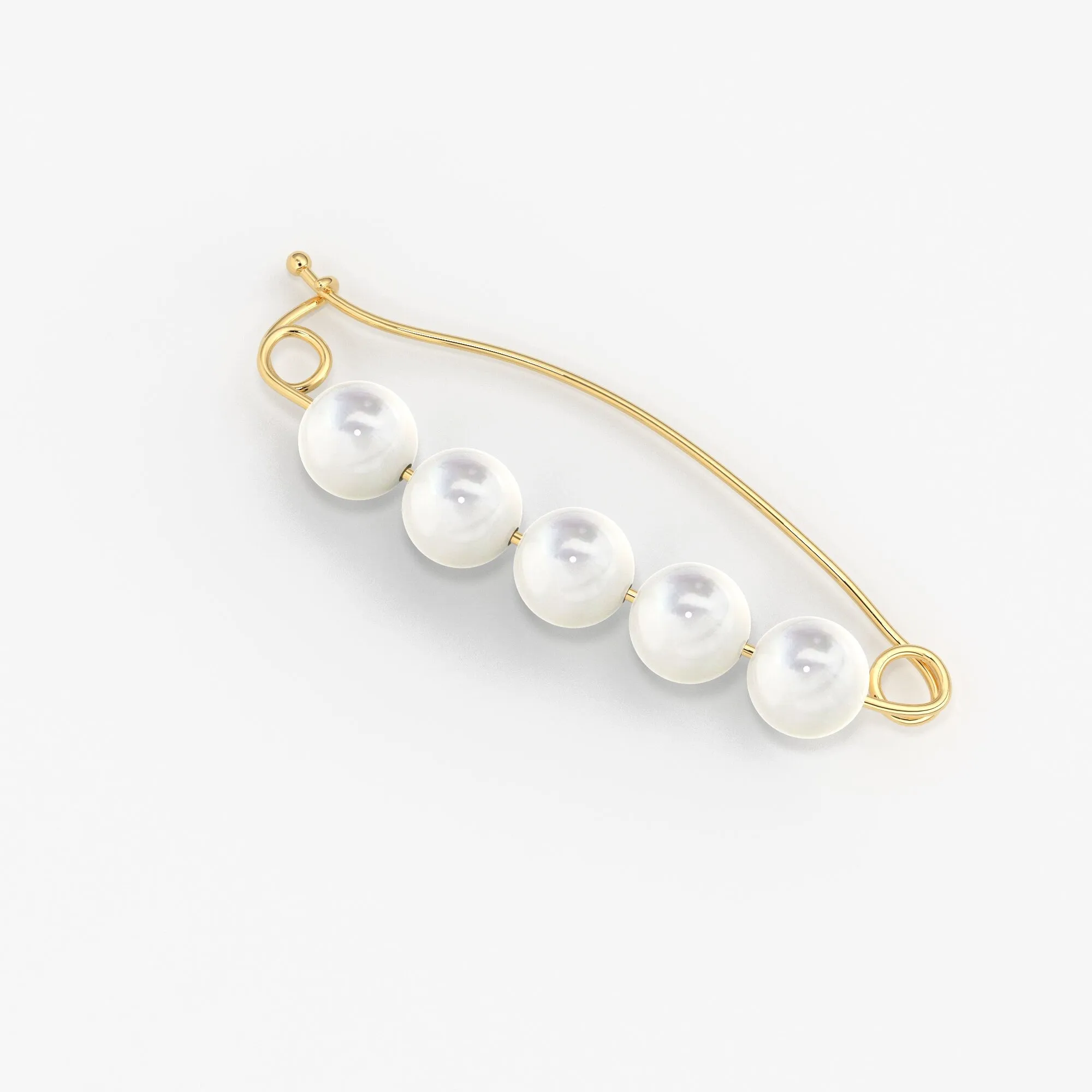 Freshwater Pearl 14k 18k Solid gold Safety Hair Pin / Natural Gemstone Hair Pin / Gold Finding / Solid Real Gold