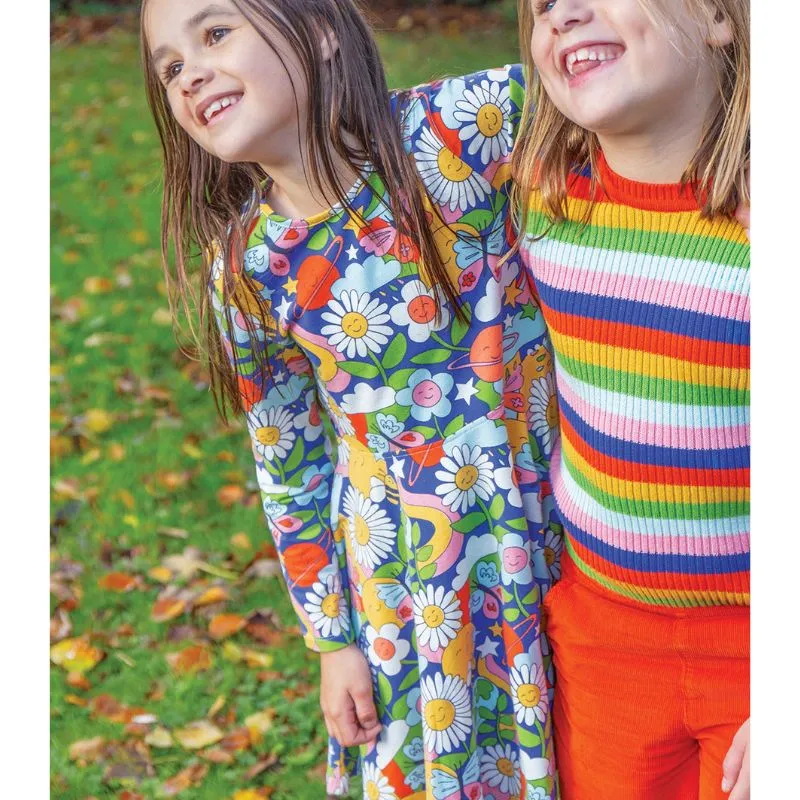 Frugi Sofia Skater Dress - Long Sleeve - Retro Happy