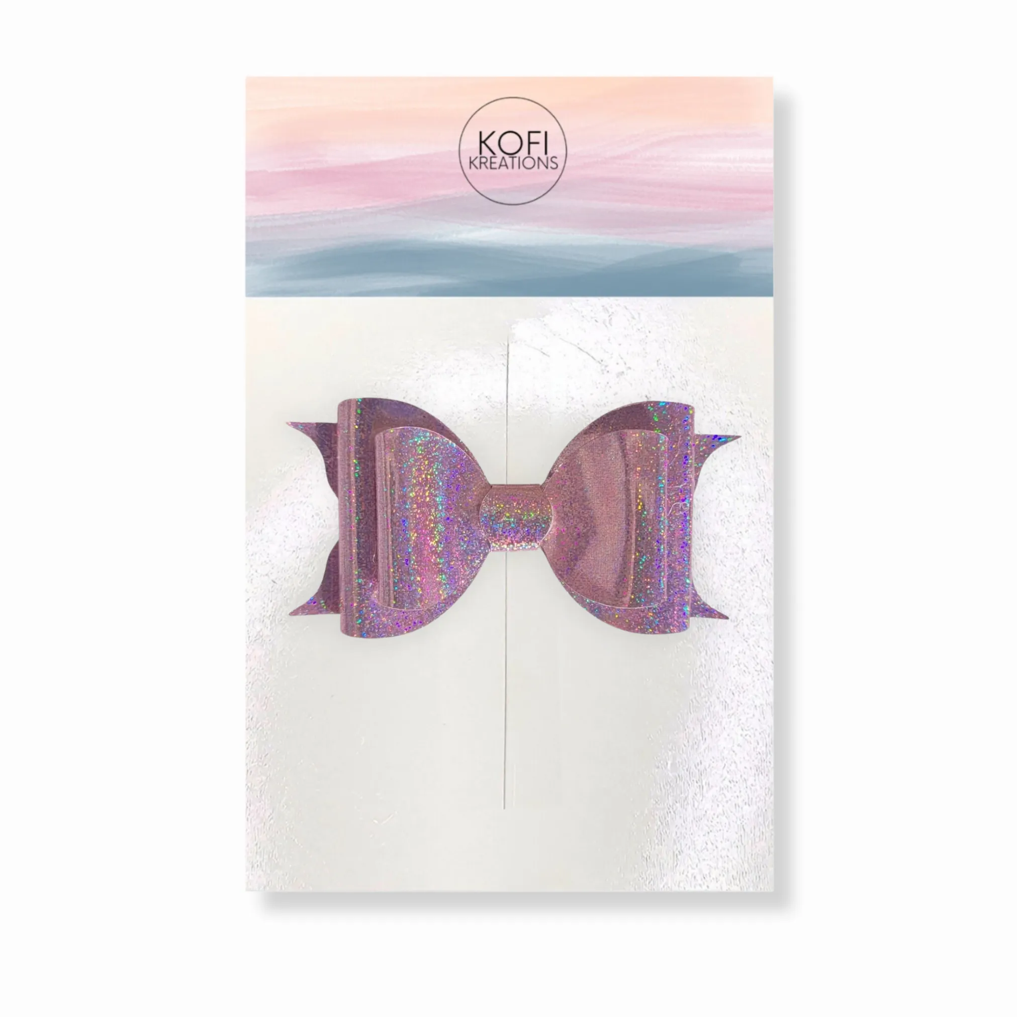 Fuchsia Luminous Glitter Hair Bow