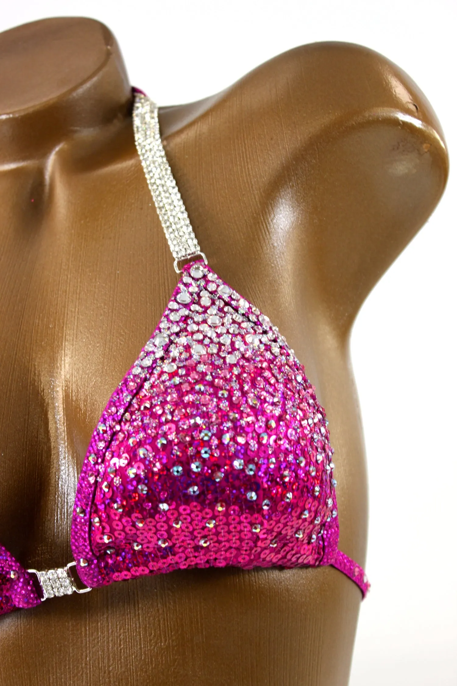Fuchsia Sequin Ombre Bikini Suit