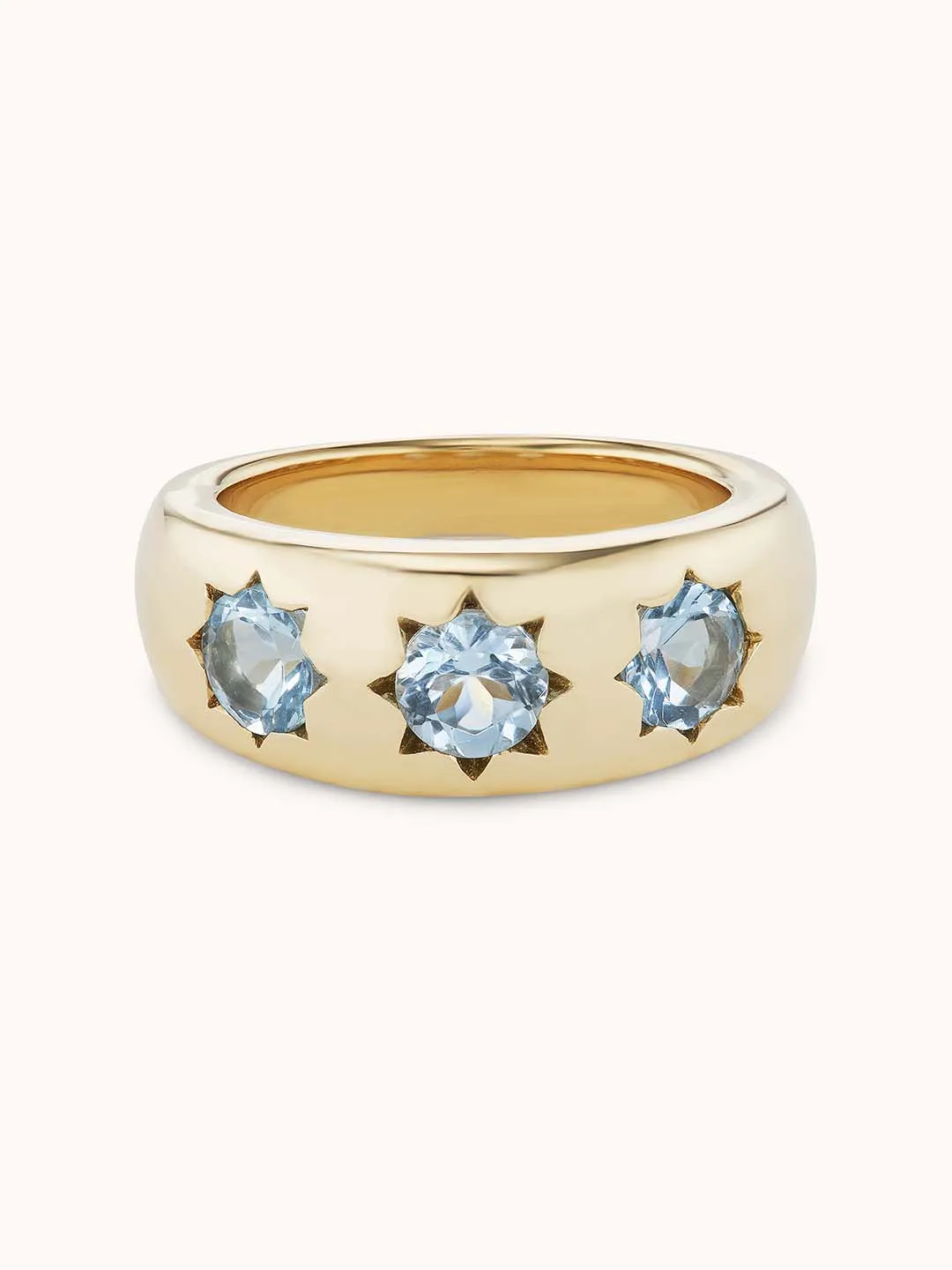 Gemma Starburst Ring Aqua