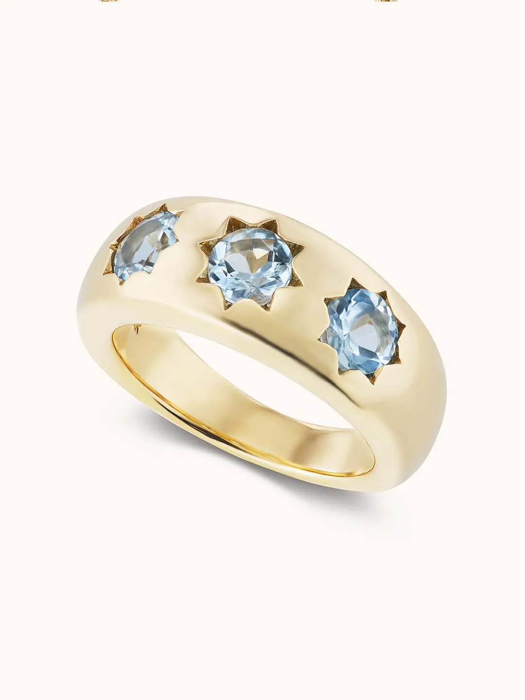 Gemma Starburst Ring Aqua