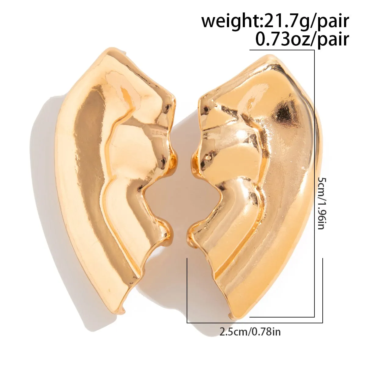 Geometric Chunky Irregular Shape Stud Earrings