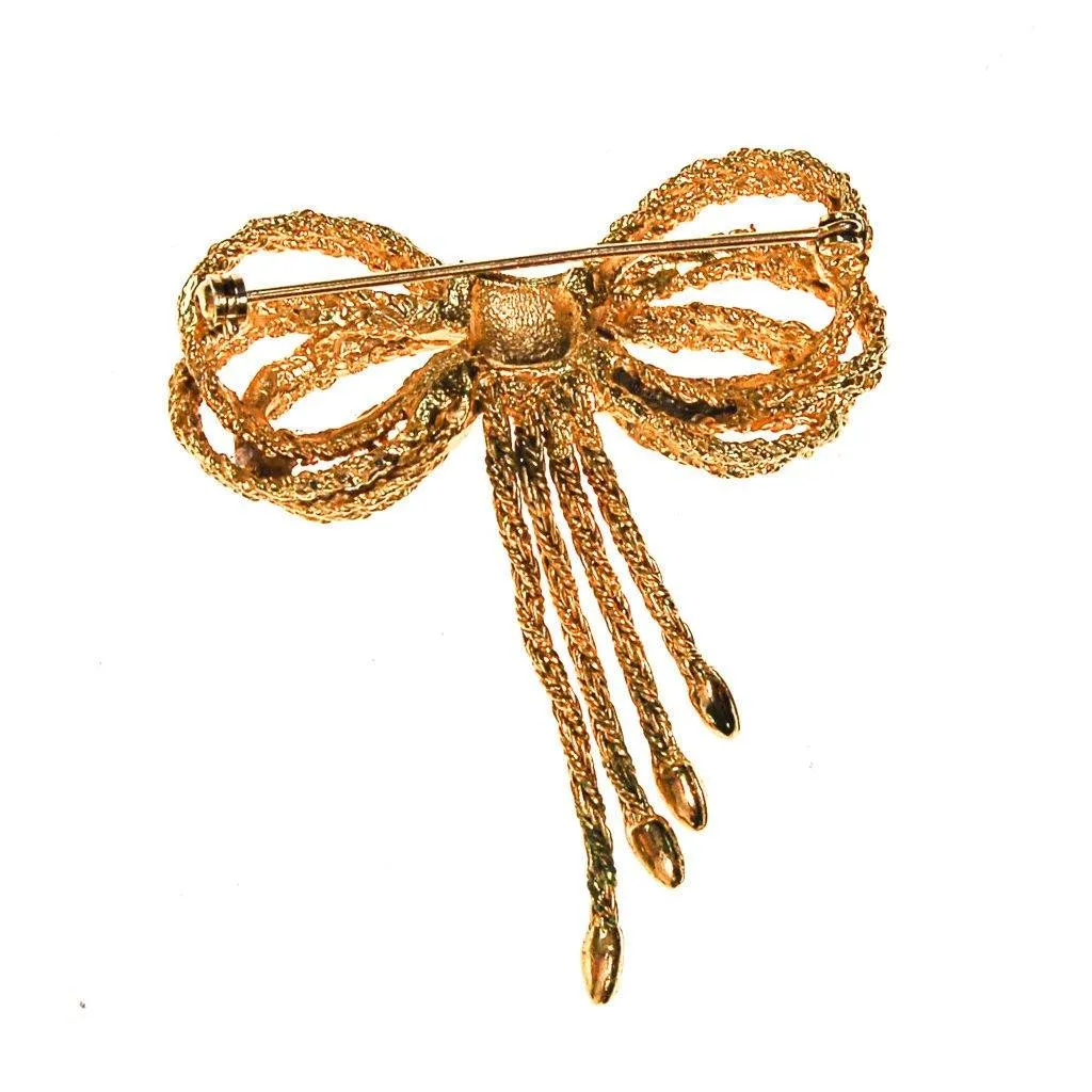 Gold Bow Brooch