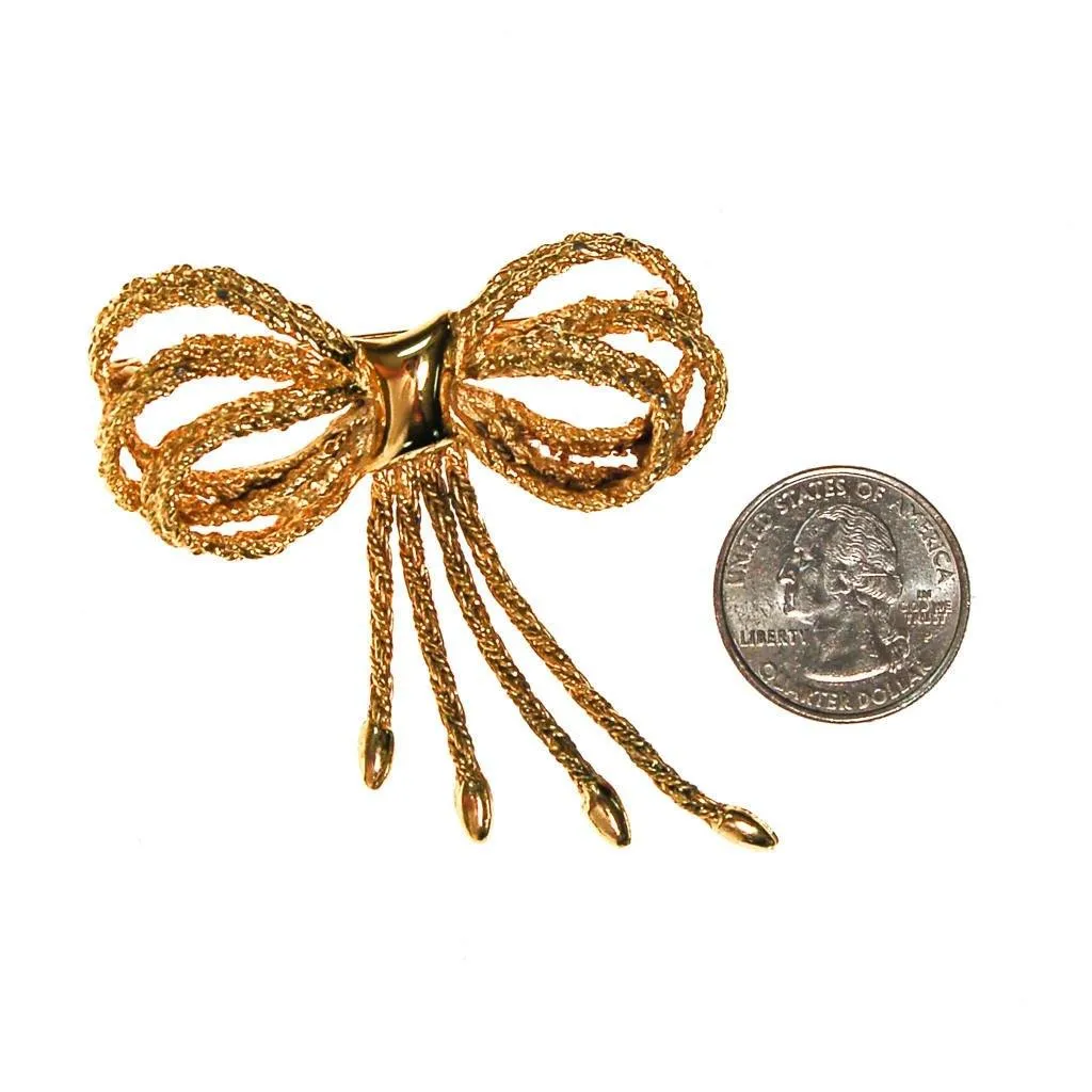 Gold Bow Brooch
