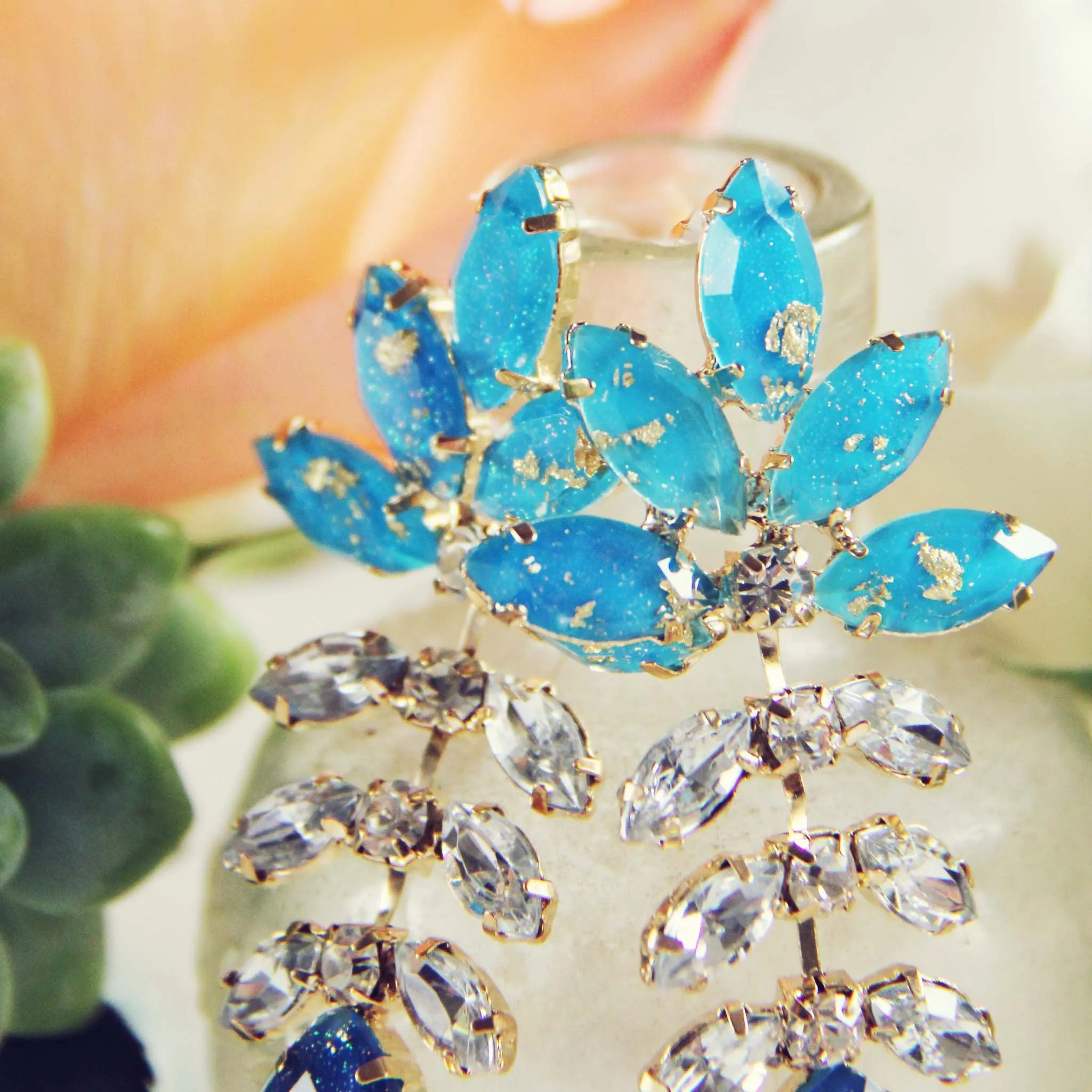 Gold Dust Earrings in Sky