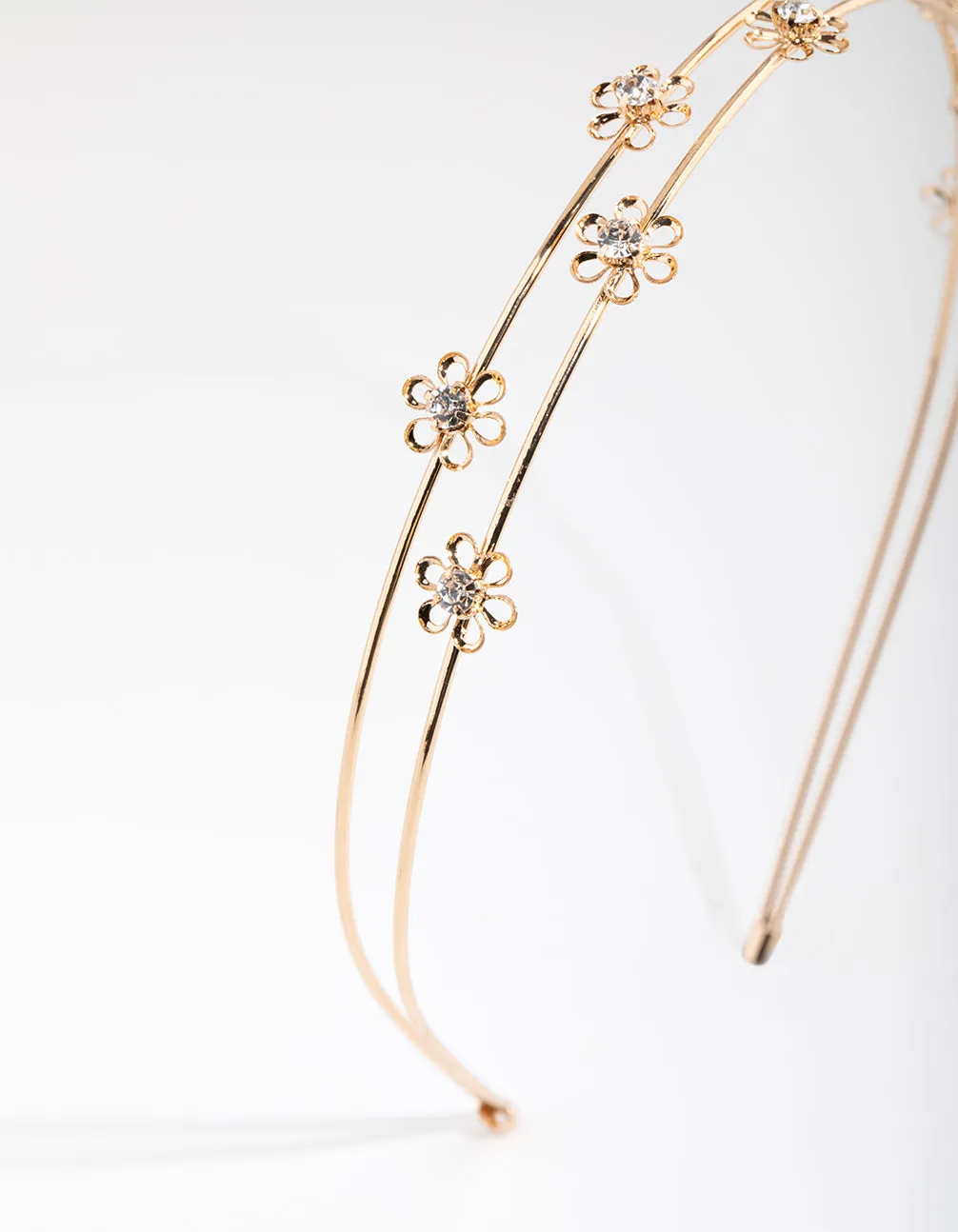Gold Micro Flower Double Headband