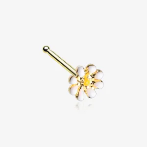 Golden Dainty Adorable Daisy Nose Stud Ring