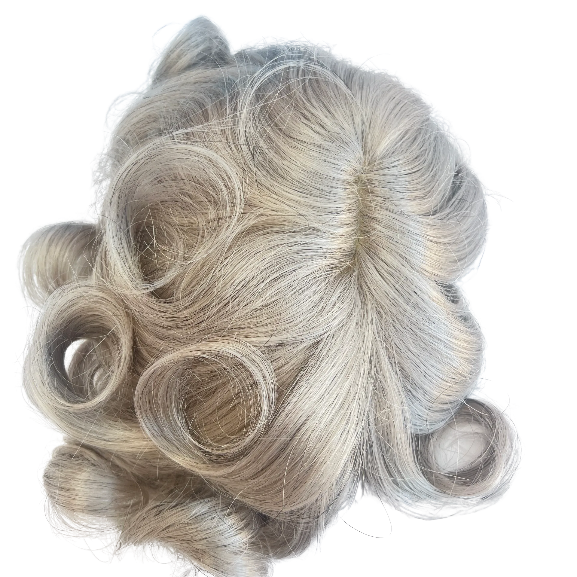 Gray Hair System for Men Toupee Hand-tied Edging Base Hairpiece for Men Natural Breezy Everyday Wear