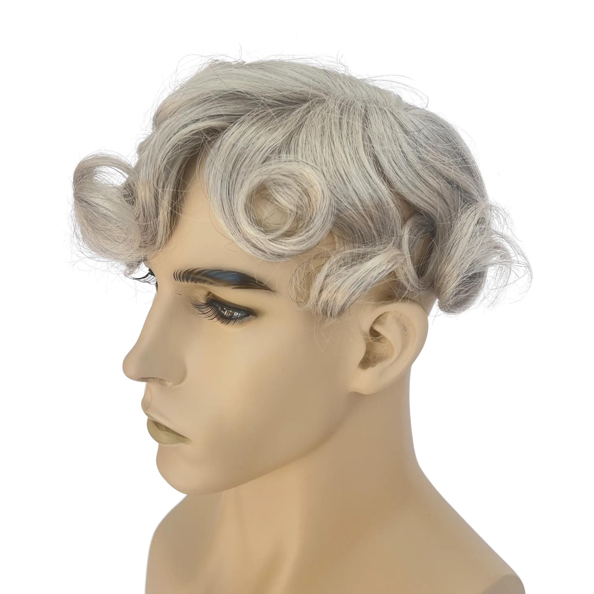 Gray Hair System for Men Toupee Hand-tied Edging Base Hairpiece for Men Natural Breezy Everyday Wear
