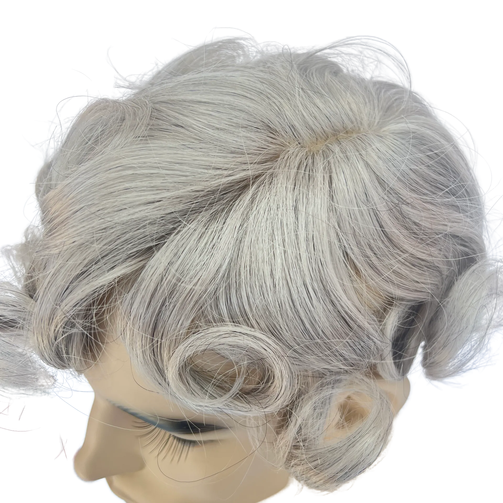 Gray Hair System for Men Toupee Hand-tied Edging Base Hairpiece for Men Natural Breezy Everyday Wear