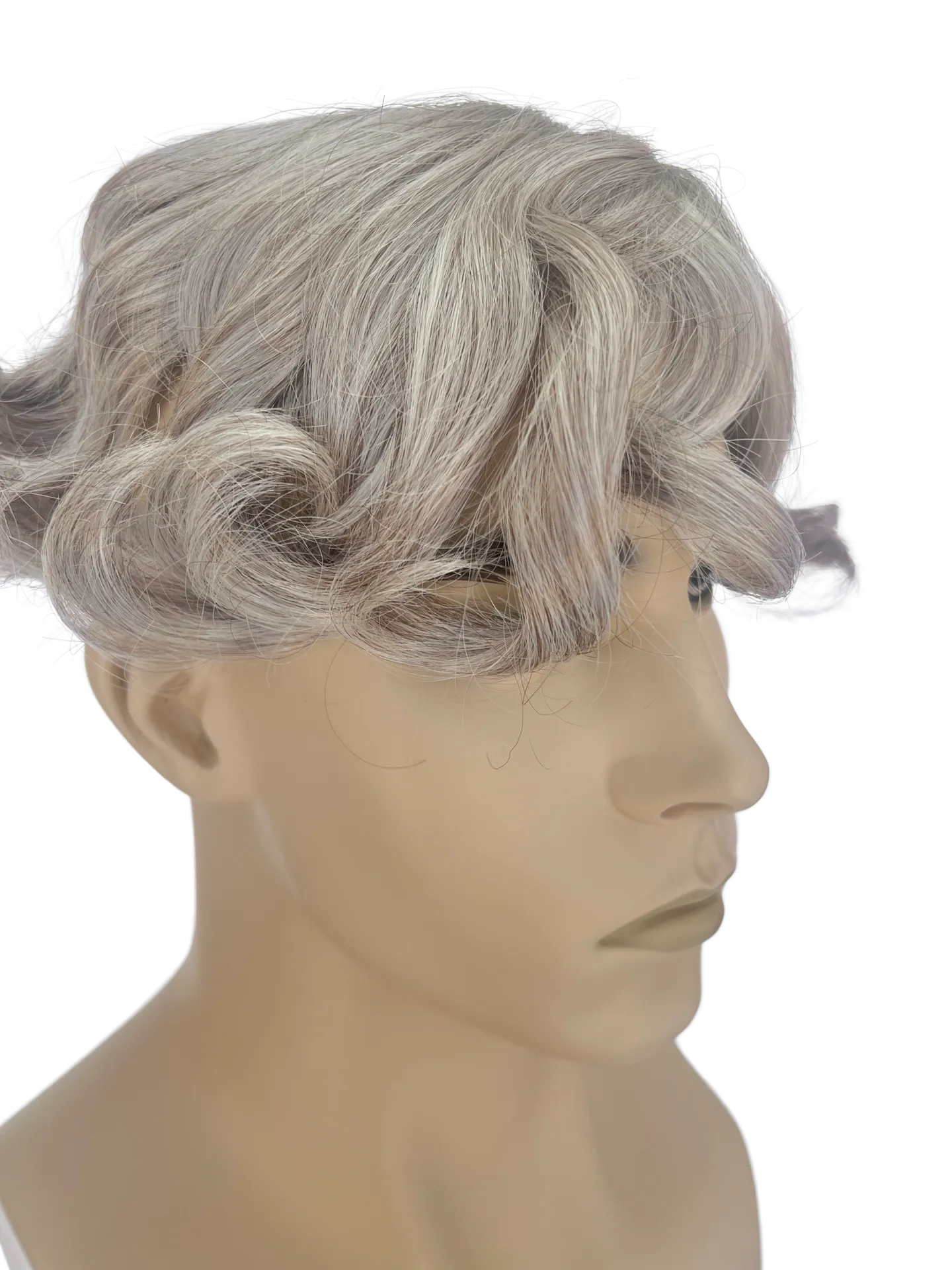 Gray Hair System for Men Toupee Hand-tied Edging Base Hairpiece for Men Natural Breezy Everyday Wear