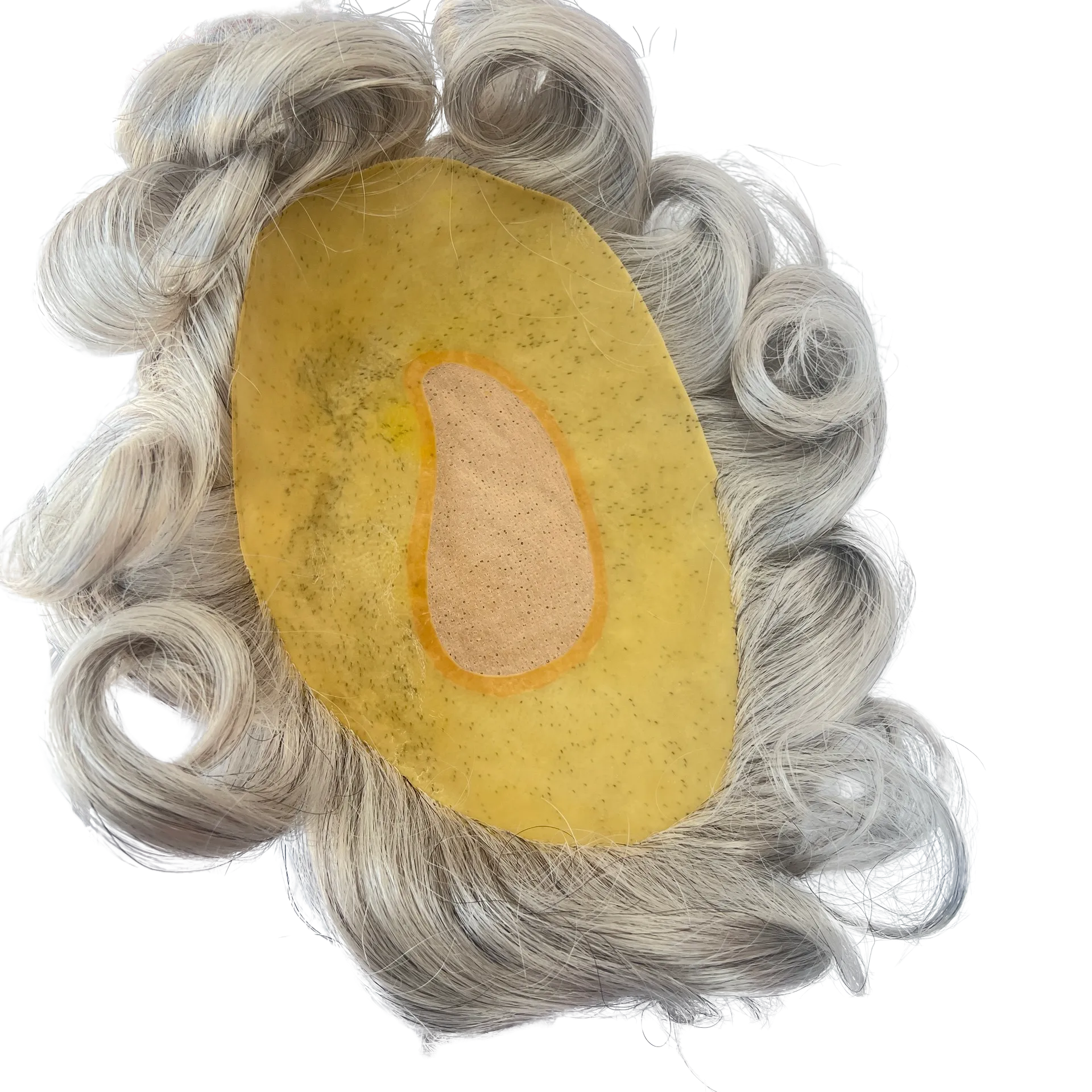 Gray Hair System for Men Toupee Hand-tied Edging Base Hairpiece for Men Natural Breezy Everyday Wear