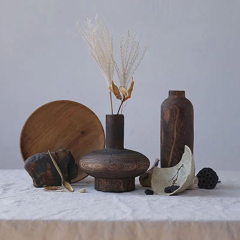 Handcrafted Wooden Vase - Perfect for Zen Living Rooms