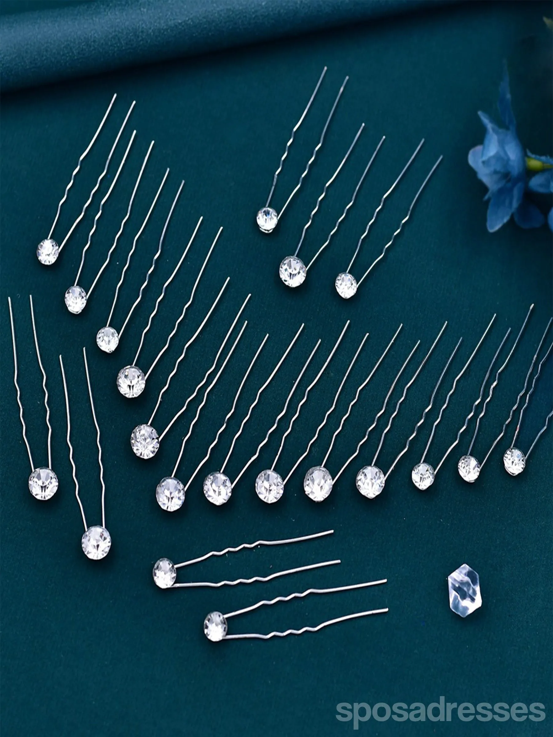 Handmade Rhinestone U-shaped Clip Dirty Braid Hair Accessories Flash Diamond Hair Fork for Women, HP535