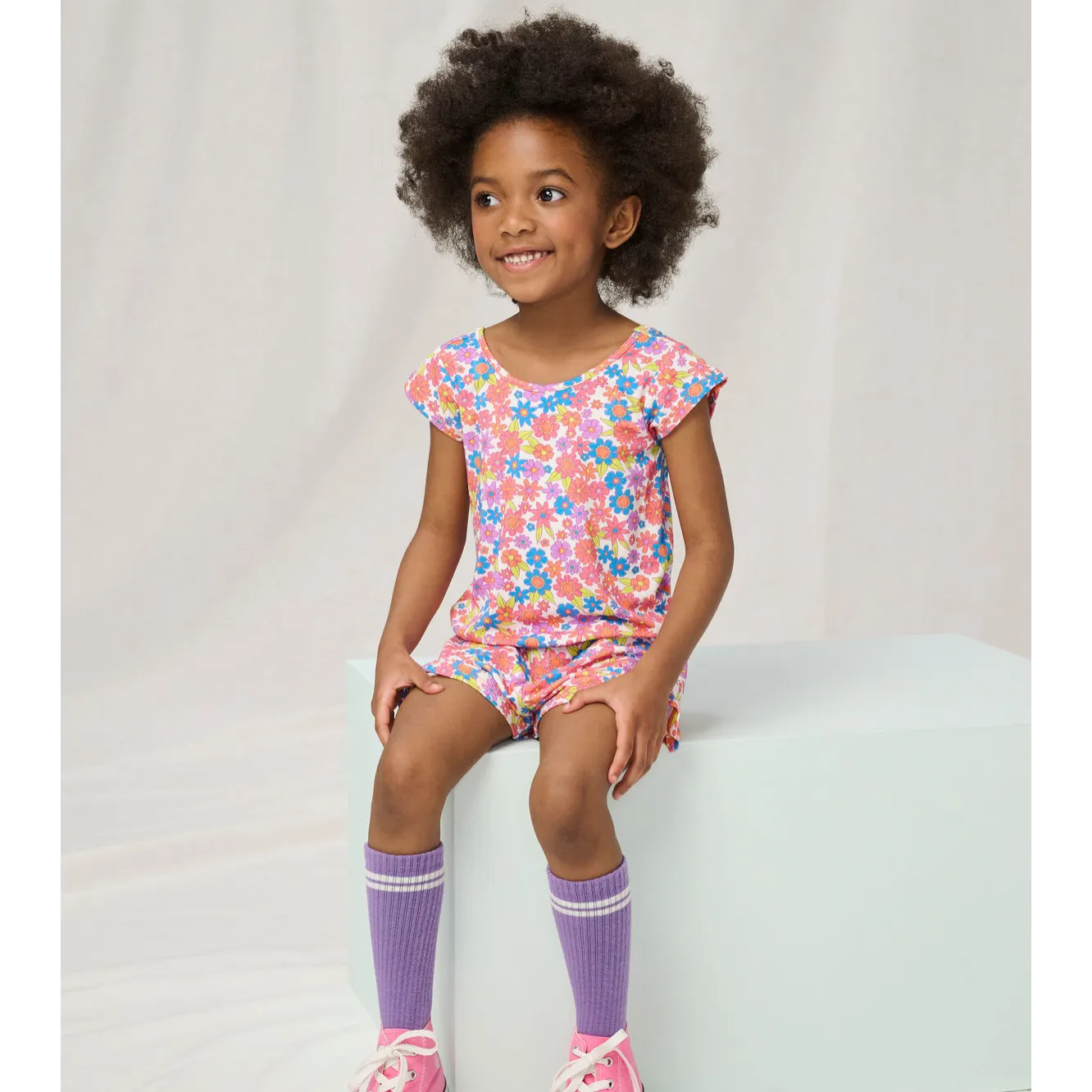 Hatley Retro Floral Romper - White