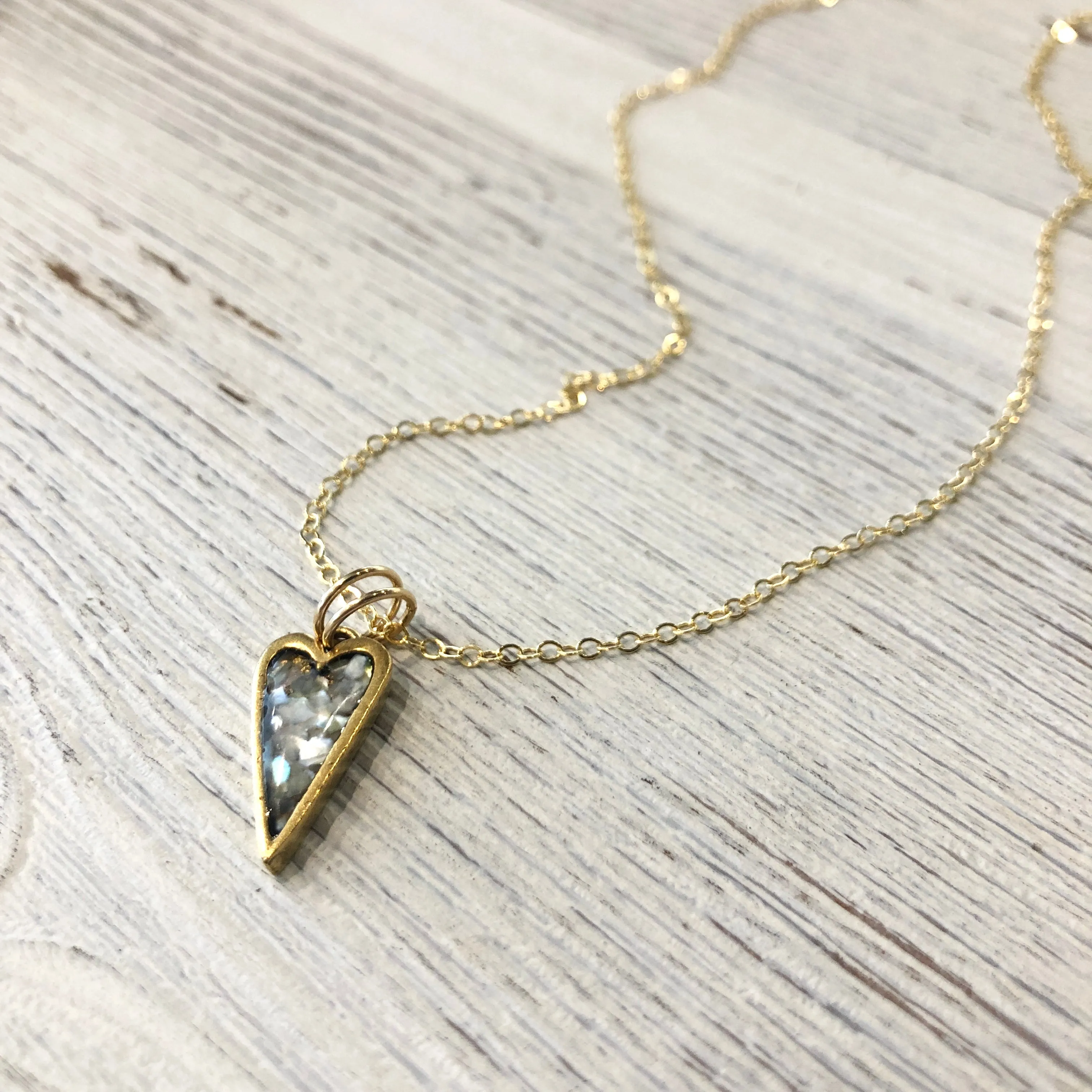 Heart necklace- Handmade with gemstones