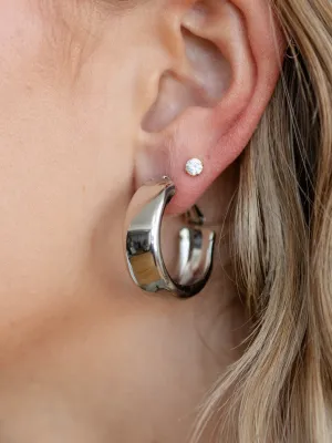 Hinge Closure Thick Hoop Earring