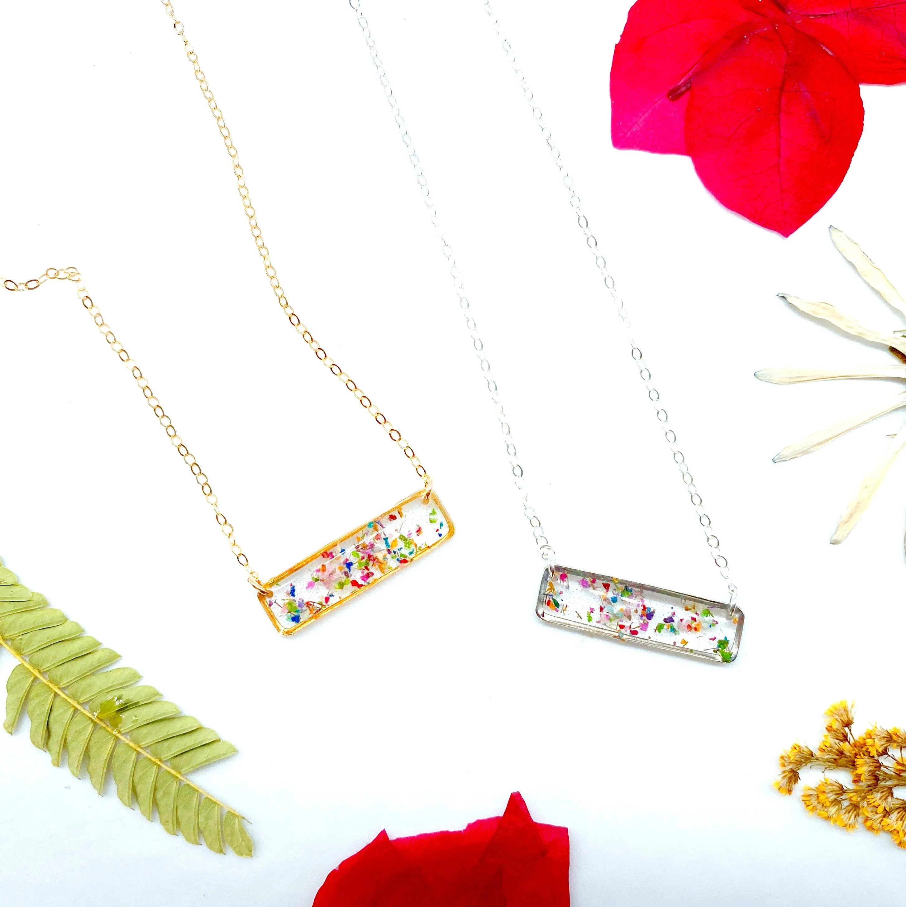 Horizontal Confetti Bar Necklace