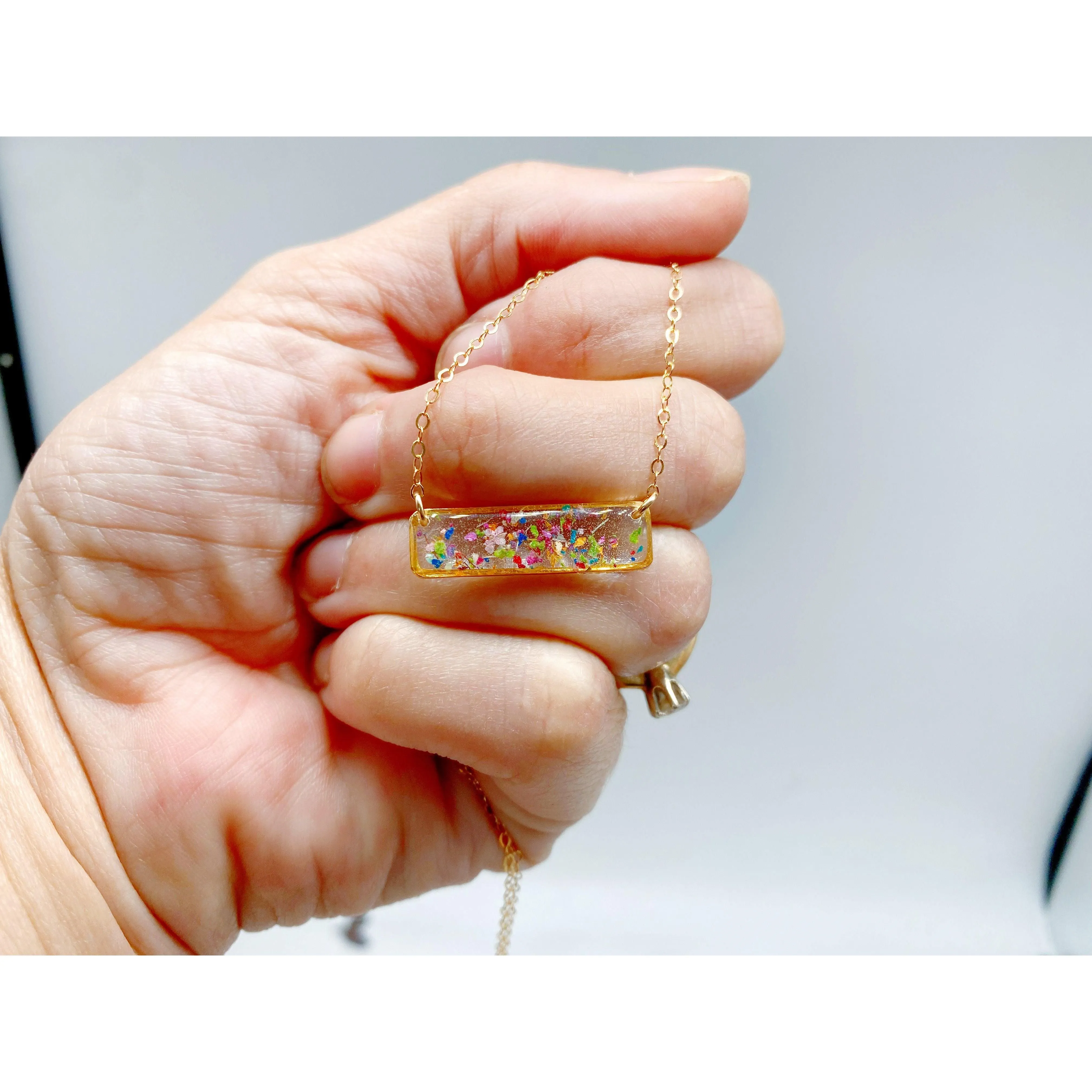 Horizontal Confetti Bar Necklace
