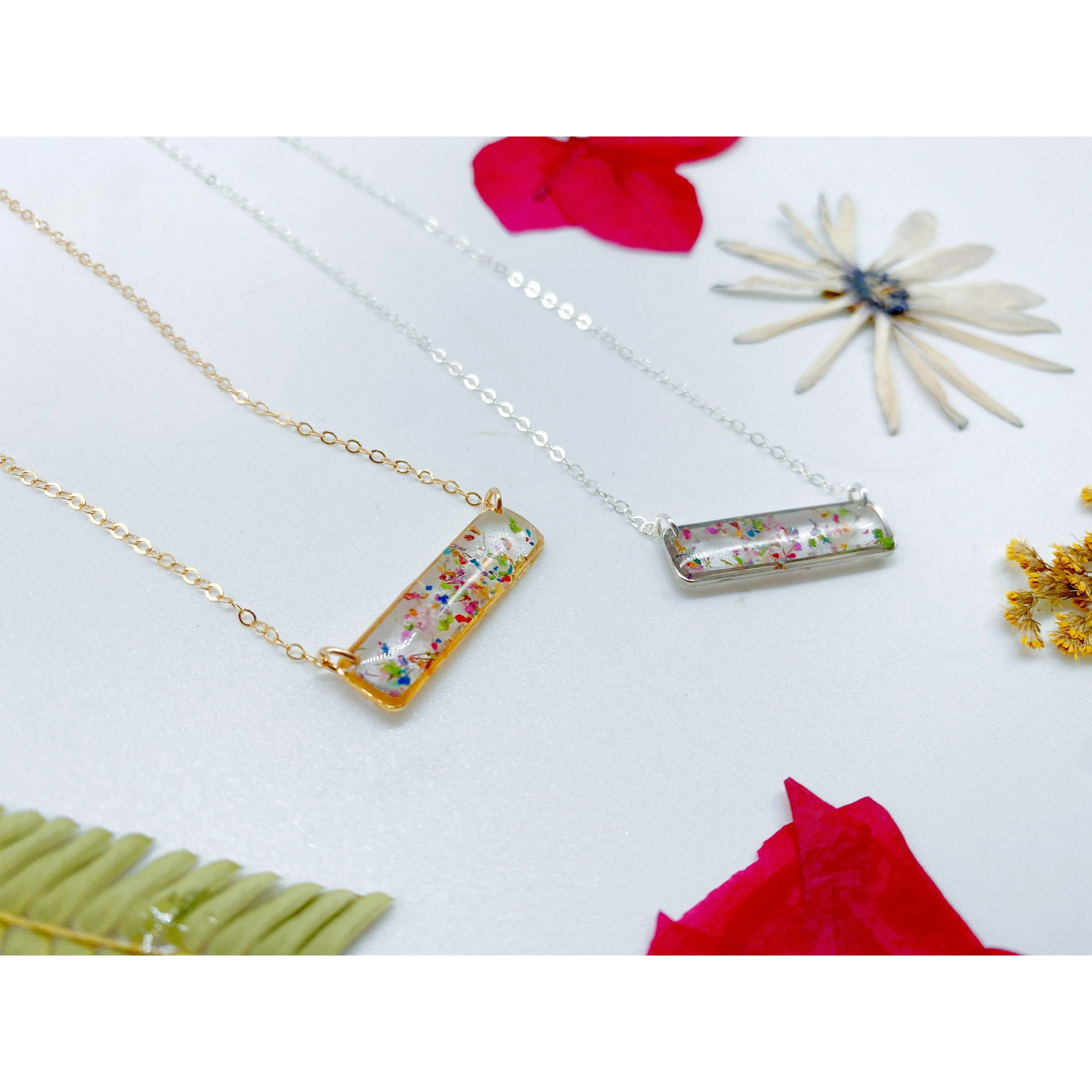 Horizontal Confetti Bar Necklace
