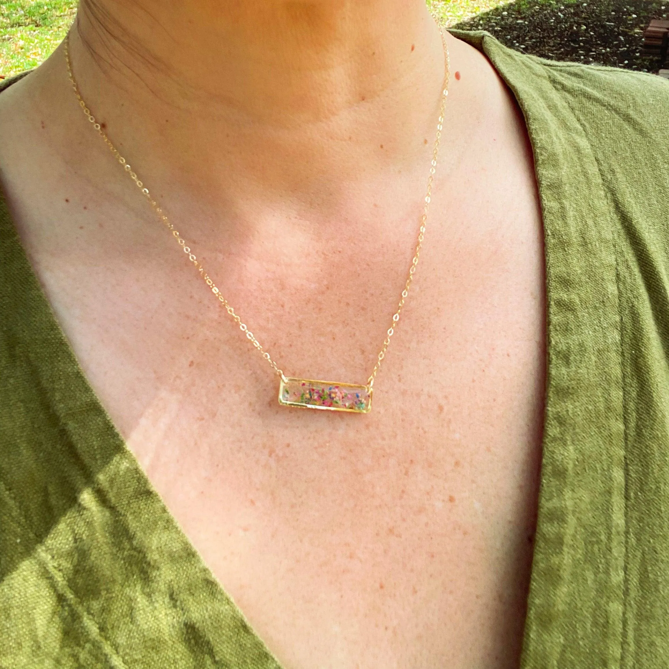 Horizontal Confetti Bar Necklace