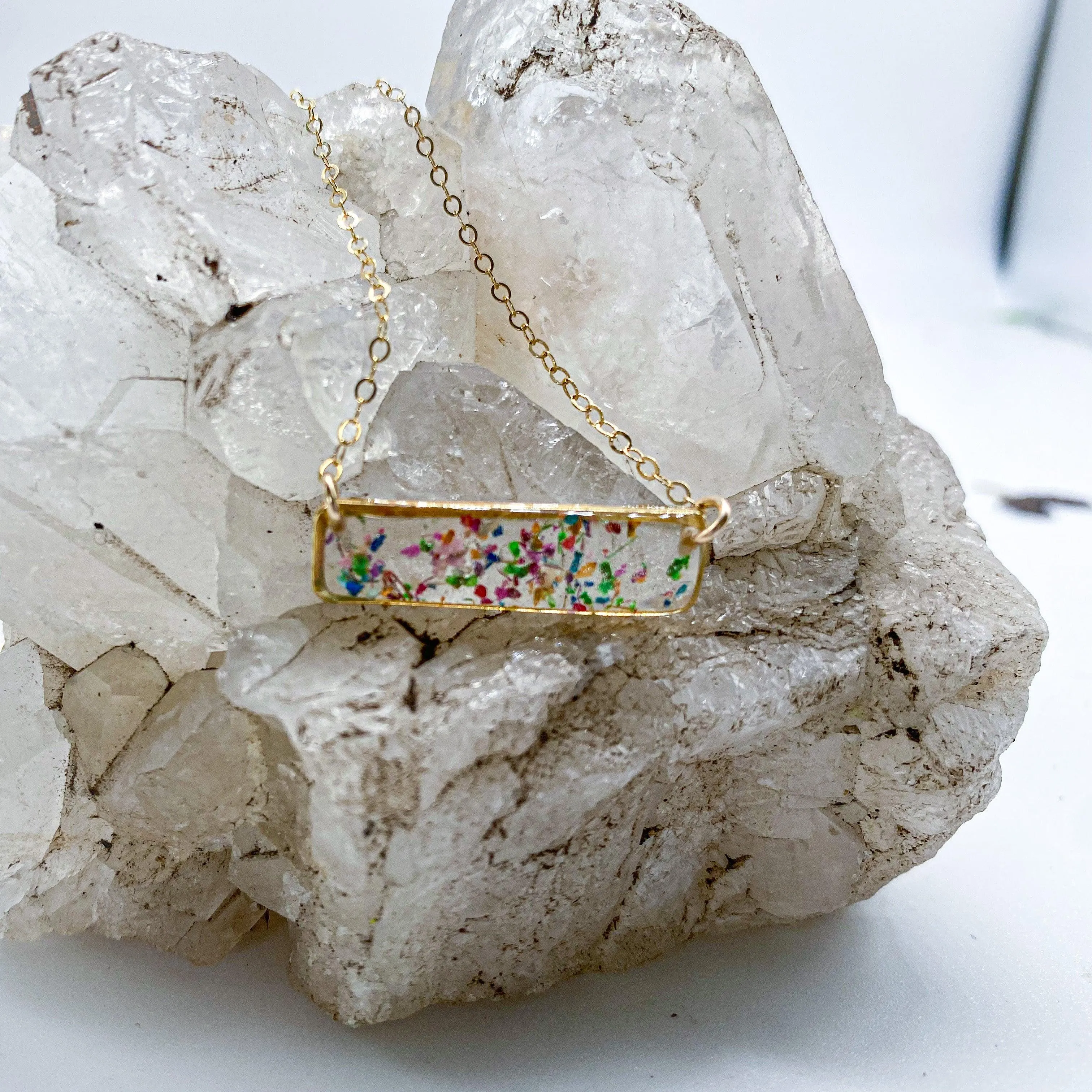 Horizontal Confetti Bar Necklace