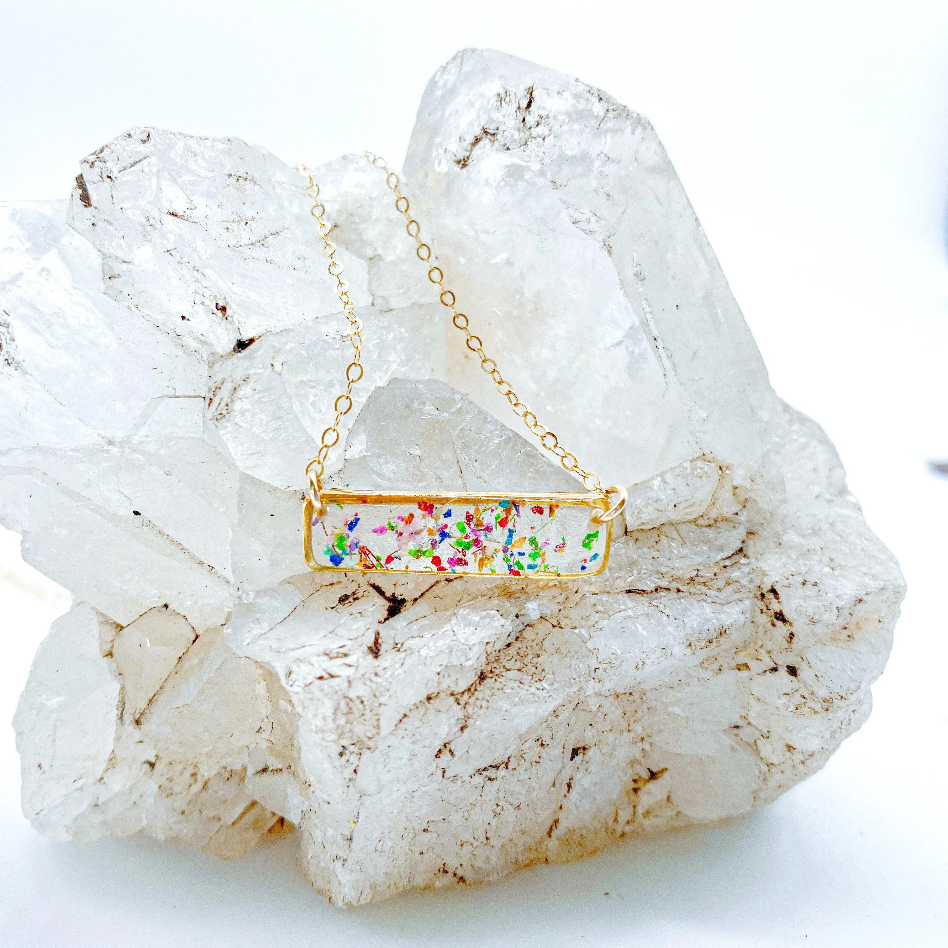Horizontal Confetti Bar Necklace