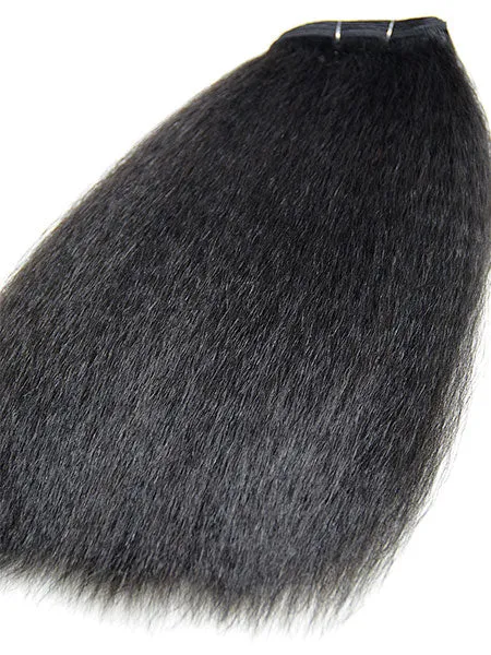 Indian Remy Kinky Straight Human Hair Extensions - Wefted Hair 12"