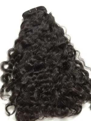 Indian Remy Kinky Wave Human Hair Extensions - Wefted Hair 22"