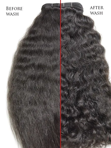 Indian Remy Kinky Wave Human Hair Extensions - Wefted Hair 22"