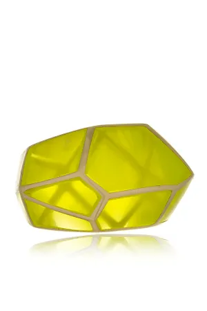 ISHARYA LOUVRE Neon Yellow Resin Ring