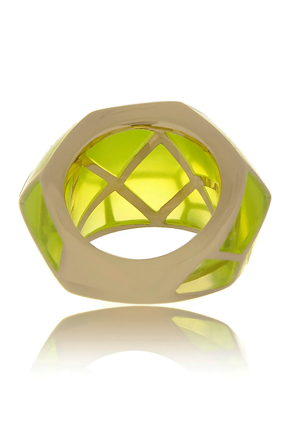 ISHARYA LOUVRE Neon Yellow Resin Ring