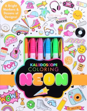 Kaleidoscope Coloring Book: Neon Edition