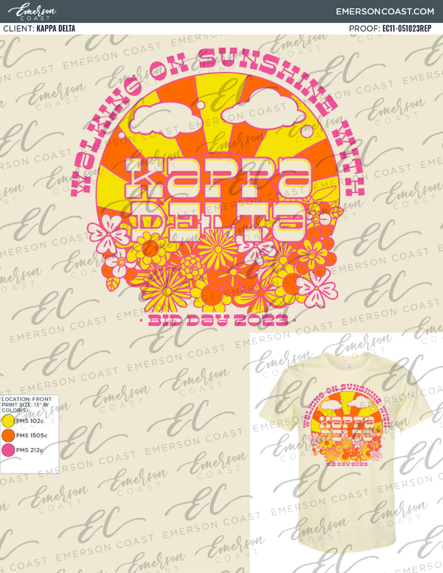 Kappa Delta Walking on Sunshine Bid Day Tee