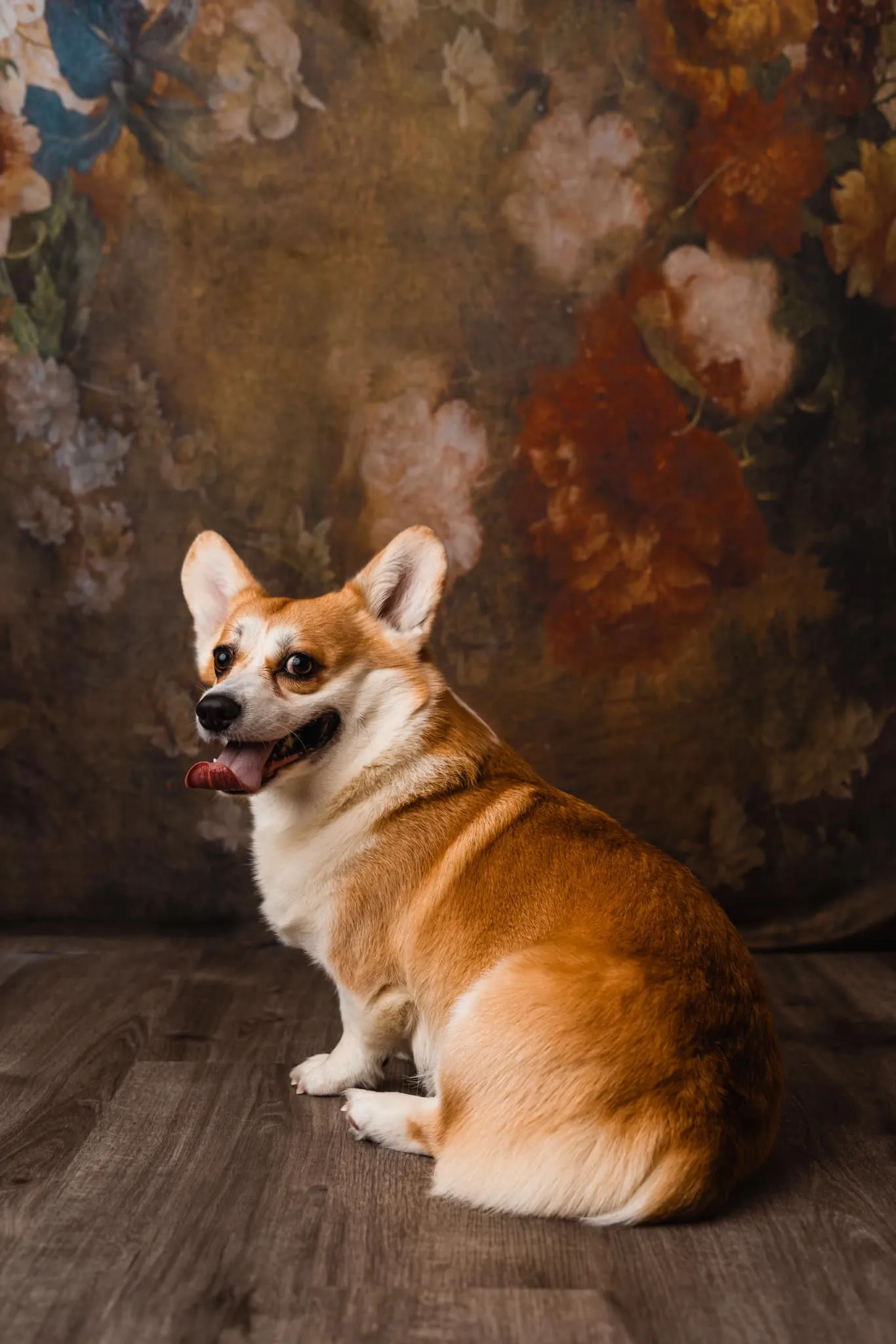 Kate Fine Art Retro Brown Flowers Backdrop for Photography